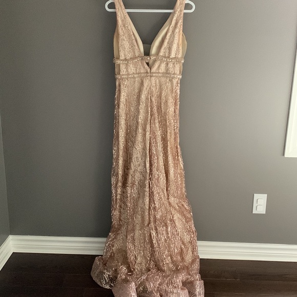 Nude / Blush / Gold Formal Sparkly Dress (S) - Picture 6 of 9